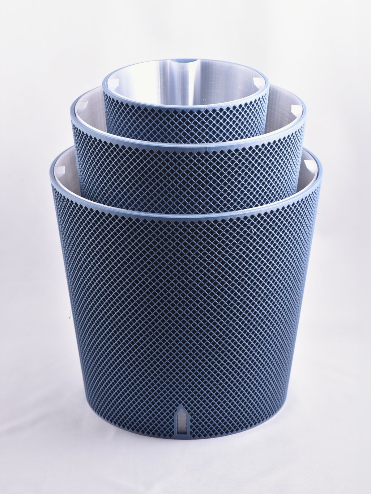EverGrow Plant System in Blue Clay, Diamond Lattice design: Small, Medium and Large nested inside one another