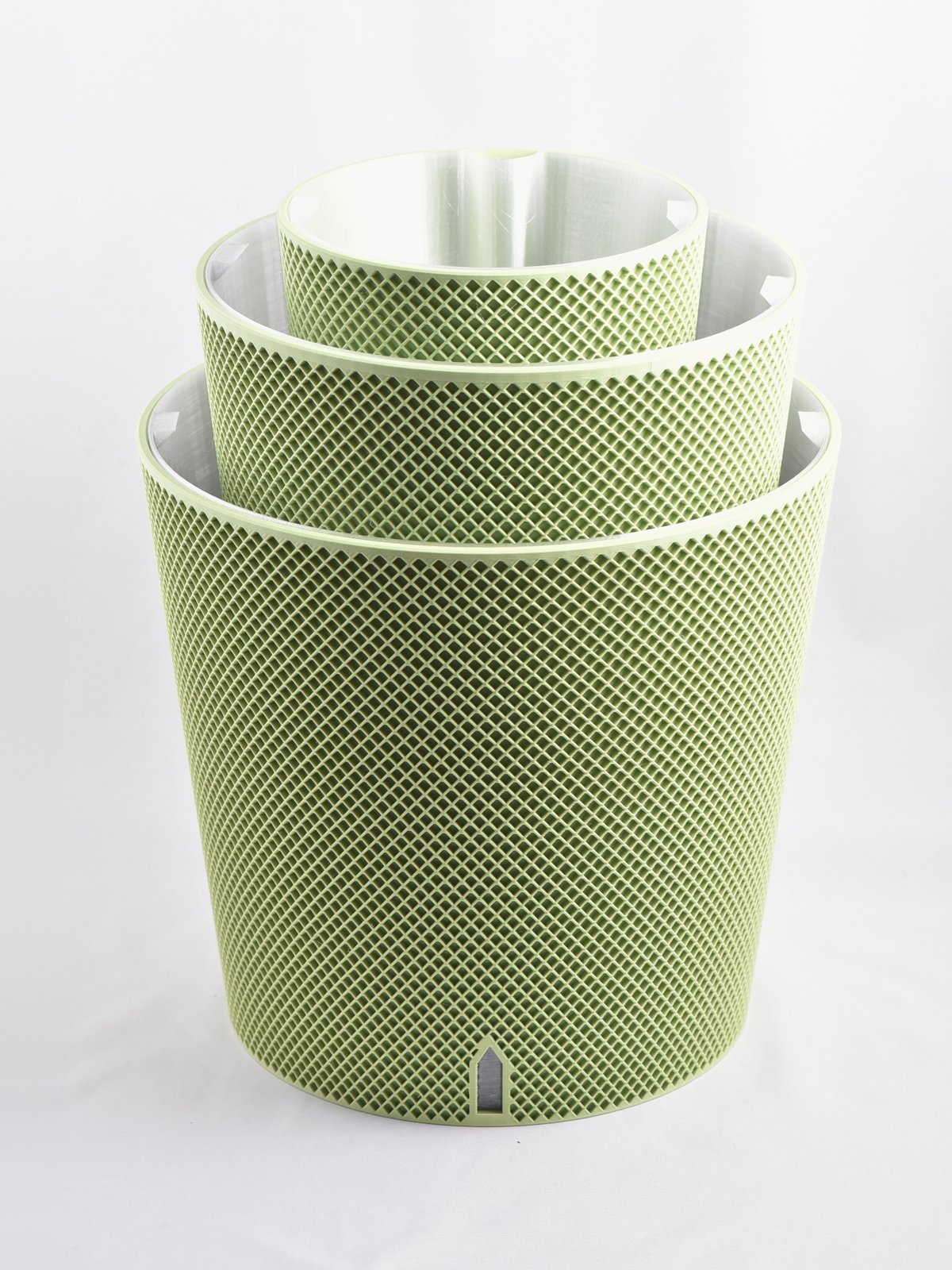 EverGrow Plant System in Sage Green, Diamond Lattice design: Small, Medium and Large nested inside one another