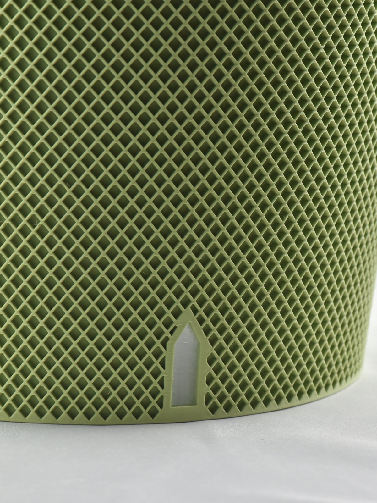 Close-up of the small water-level window at the base of an EverGrow cachepot